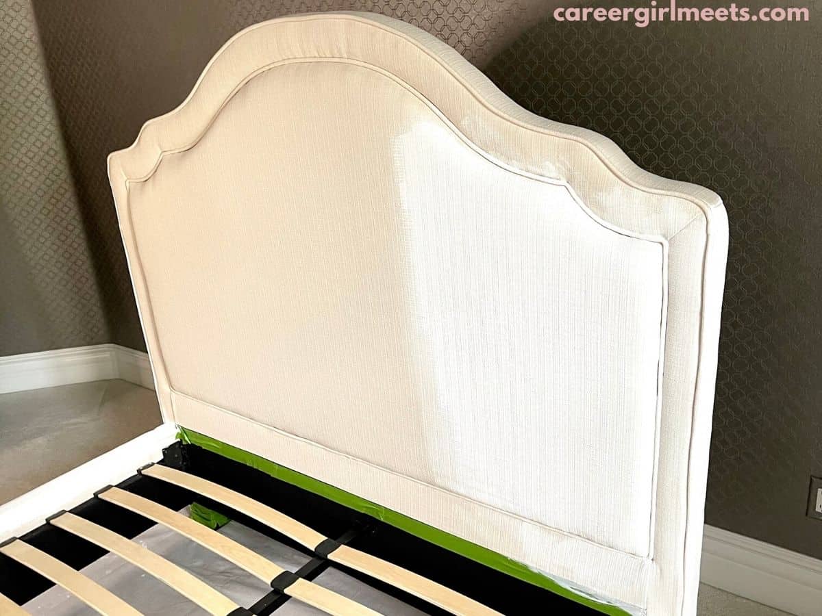 DIY PAINT UPHOLSTERY: OLD FABRIC BED GETS A MAKEOVER - Career Girl Meets