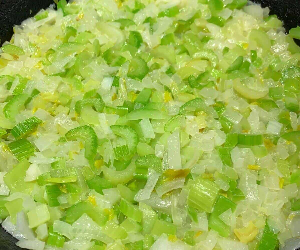 saute chopped onions and celery
