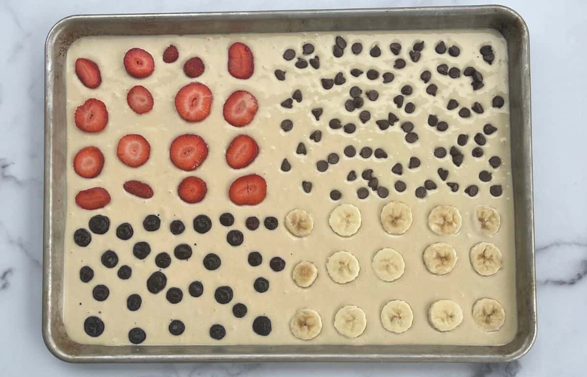 fruit toppings and chocolate chips