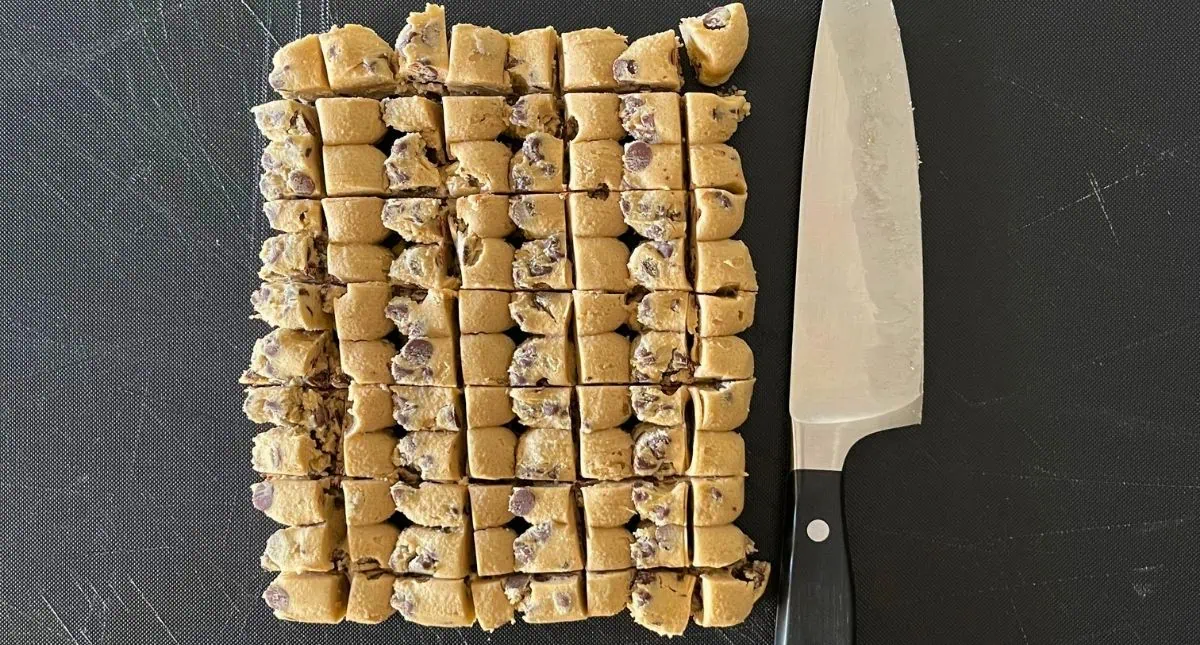 cookie dough cut into small pieces