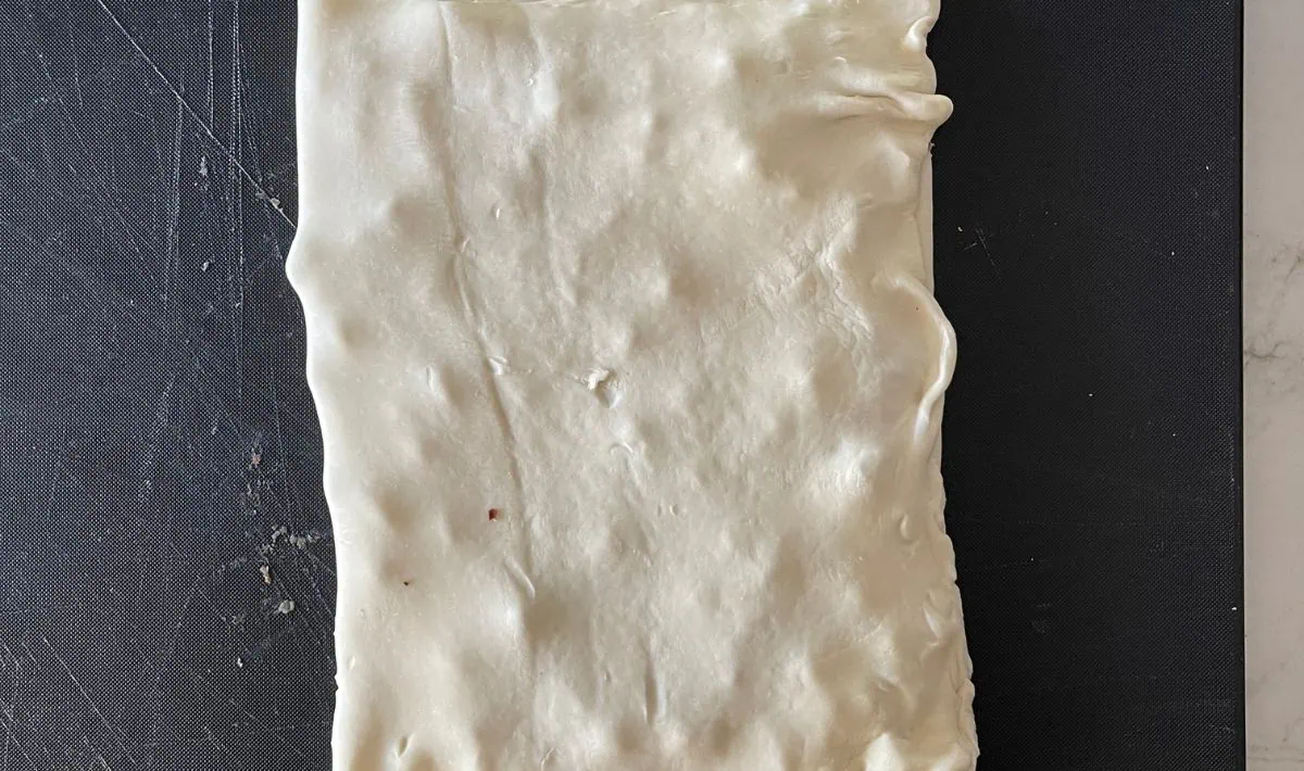 pastry folded over with the cookie dough as the middle layer